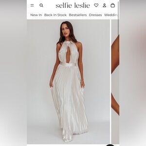 Selfie Leslie Monarch Pleated Satin Maxi Dress